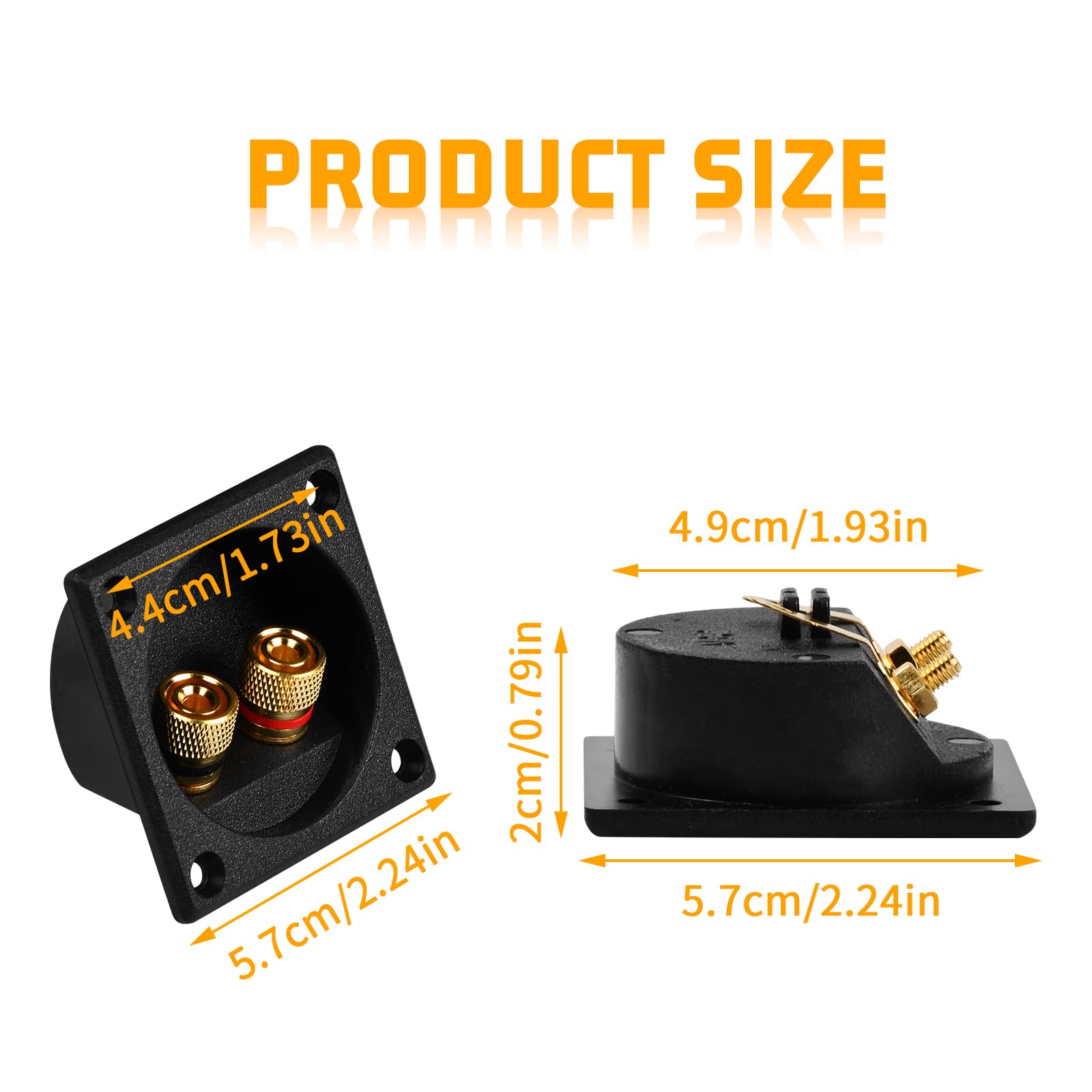 4 Borniers à Vis XL Pour Enceintes Hifi – Dorés, MONACOR, 2 Paires Neuves