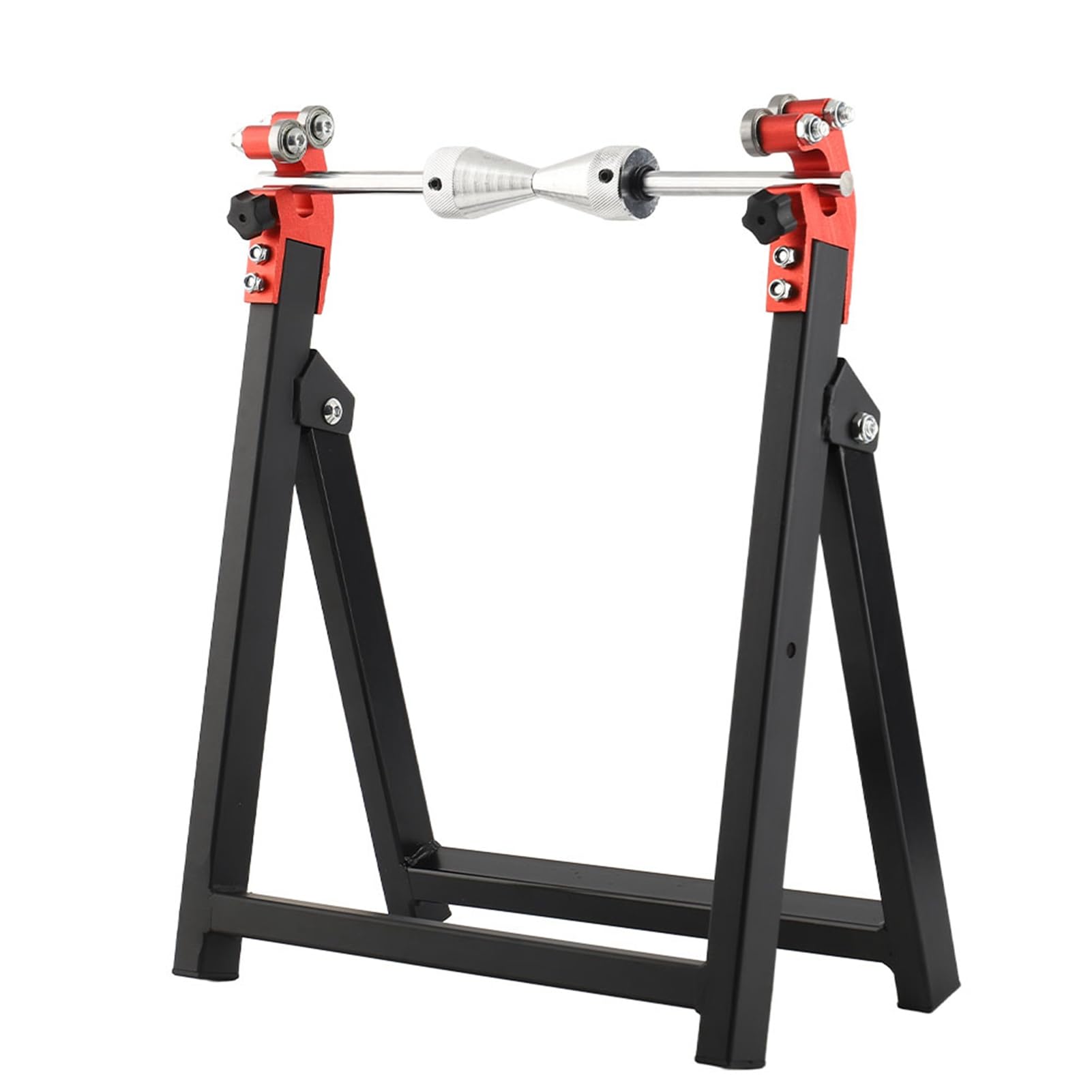Soporte de Equilibrio Plegable para Balanceador de Ruedas de Motocicleta de 5 "x 23" para Nivelado Estático de Neumáticos, Material de Acero Duradero, Negro, con Accesorios de Instalación,