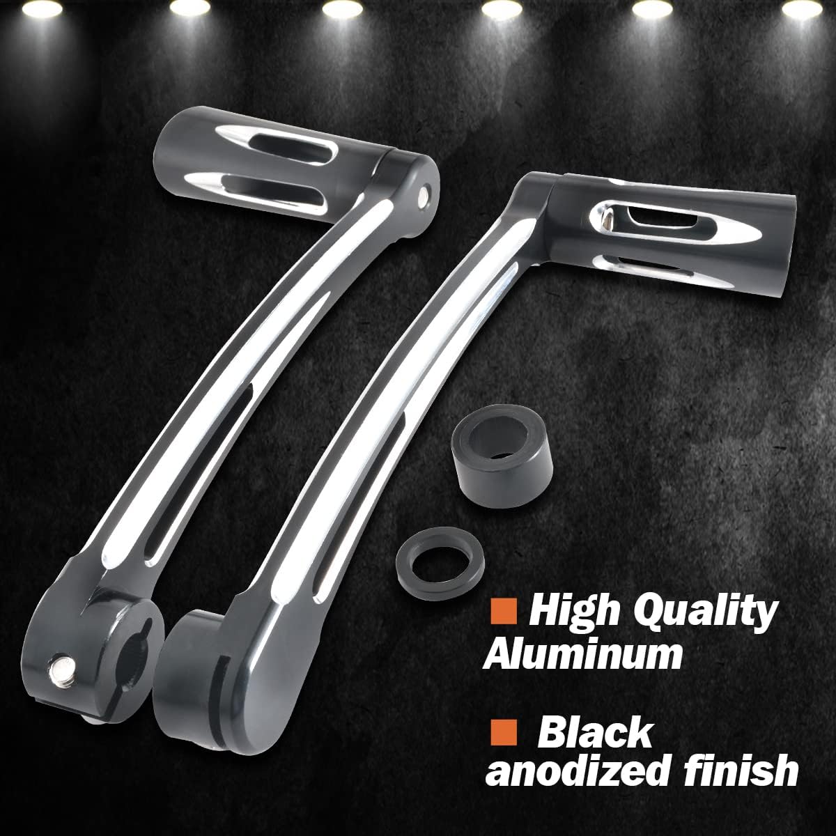 TUINCYN Motorcycle Heel Toe Levers with Front Rear Shift Levers Shifter Pegs Black Chrome for Harley Touring FLT FLH 1997-2017