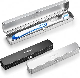 Frekare Toothbrush Case Aluminum, Travel Toothbrush Holder Kit Portable