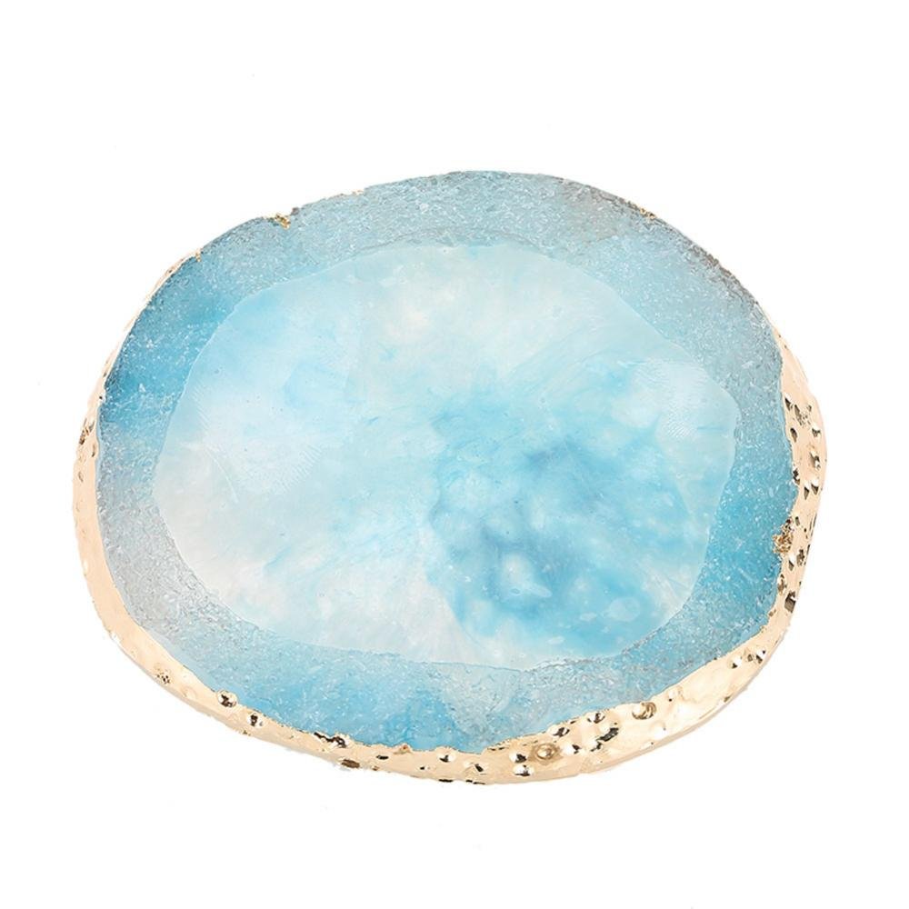 Palette en résine pour mélange de vernis à ongles, bordure dorée