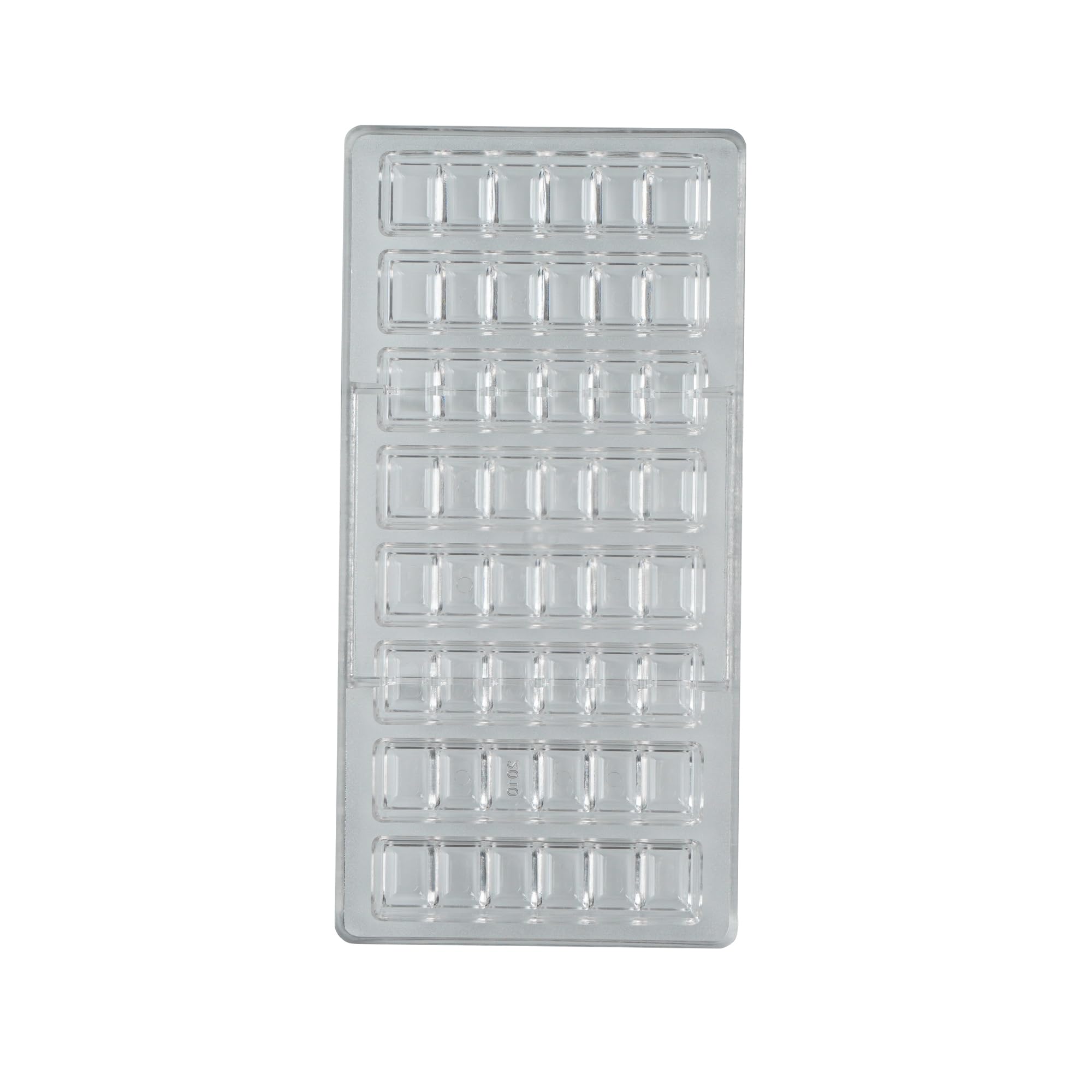 Pastry Tek - Molde de barra de chocolate de 10.8 x 5.3 pulgadas, 1 molde de chocolate lavable en lavavajillas, 8 cavidades, congelable, molde de policarbonato transparente para caramelos, para barras