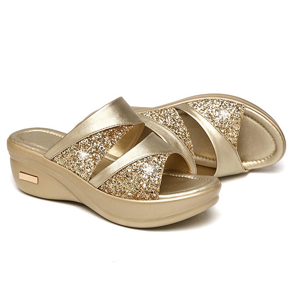 Chanclas de plataforma para mujer de verano - Sandalias con cuña con