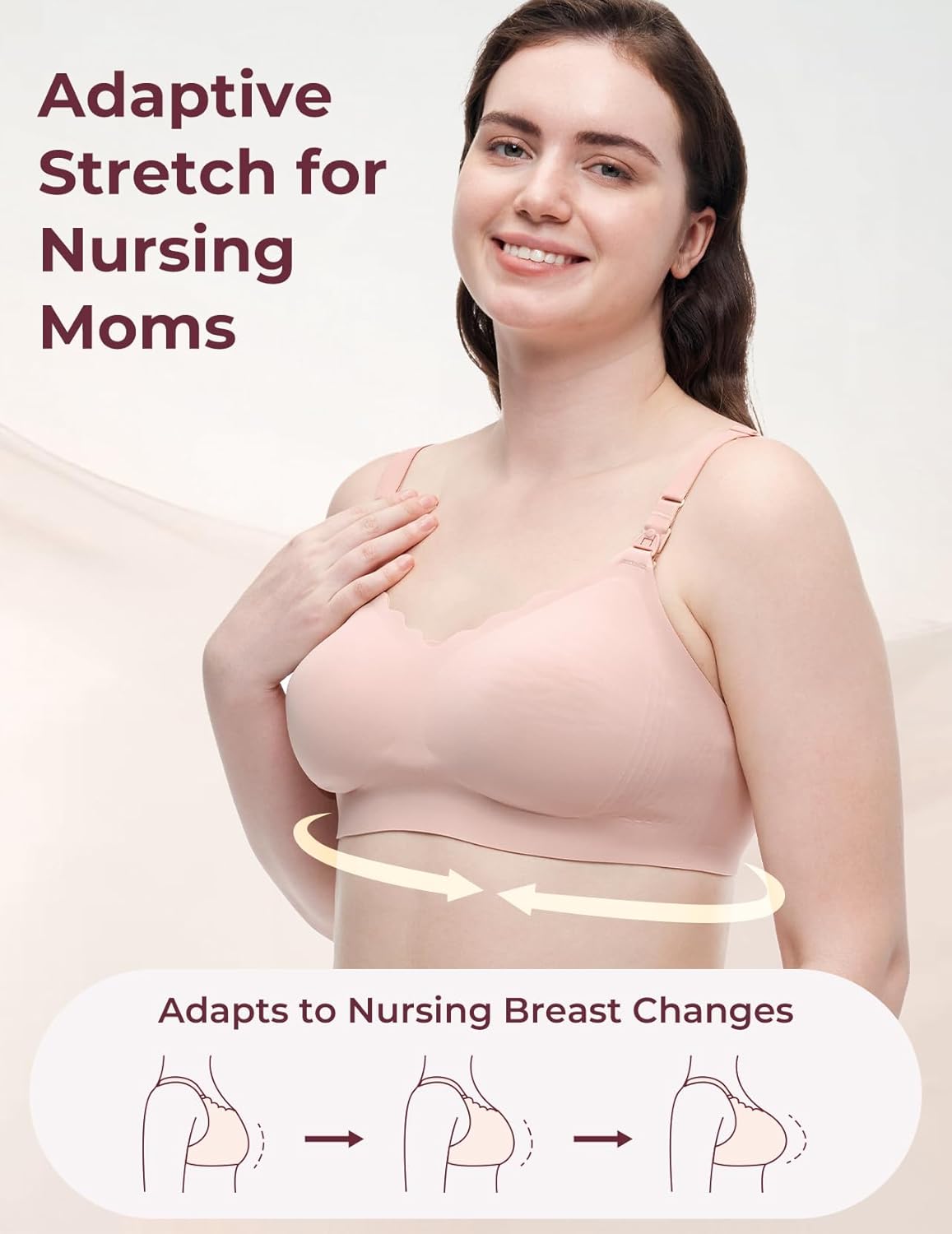 Momcozy 4-in-1 Hands-Free Pumping Bra with Cooling Fabric & Jelly-Strip Support, Nursing & Breast Pump Bra for All-Day Wear - Image 7