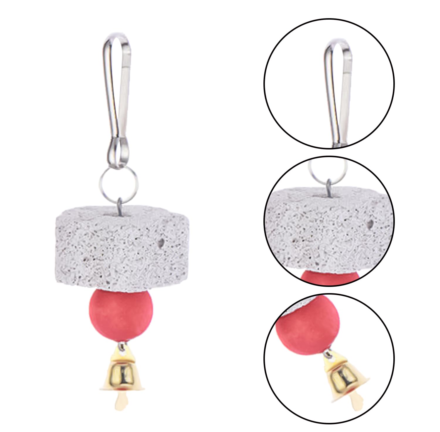 JUFYVO 4pcs Bird Calcium Teeth Grinding Chew Treats Toy Parrot Chew Toy with Bell Bird Beak Grinding Stone Toy Hanging Toy for Parrot African Grey Parakeets - Image 2