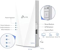 Vista 4 de TP-Link Extensor Amplificador de Internet AX1800 WiFi 6, cubre hasta 1500 pies cuadrados y 30 dispositivos, repetidor amplificador de señal