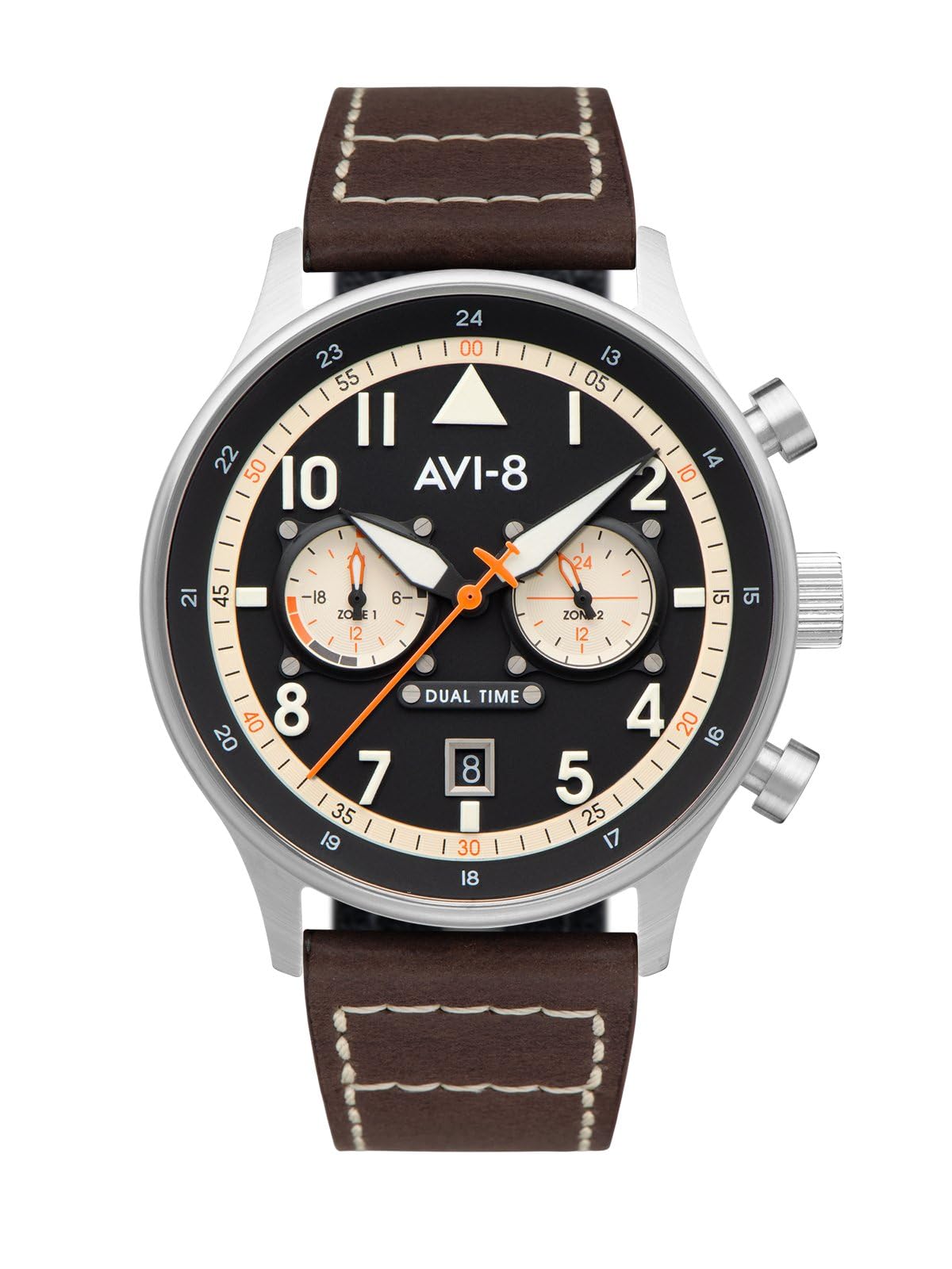 AVI-8Hawker Hurricane AV-4088-01 Carey Dual Time Manston Japanese Quartz Watch | Stainless Steel/Grey/Black