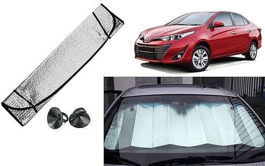 Auto Kite - Collapsible Mesh Foldable Auto Front/Rear Window Car Windshield Sun Shade for - Yaris