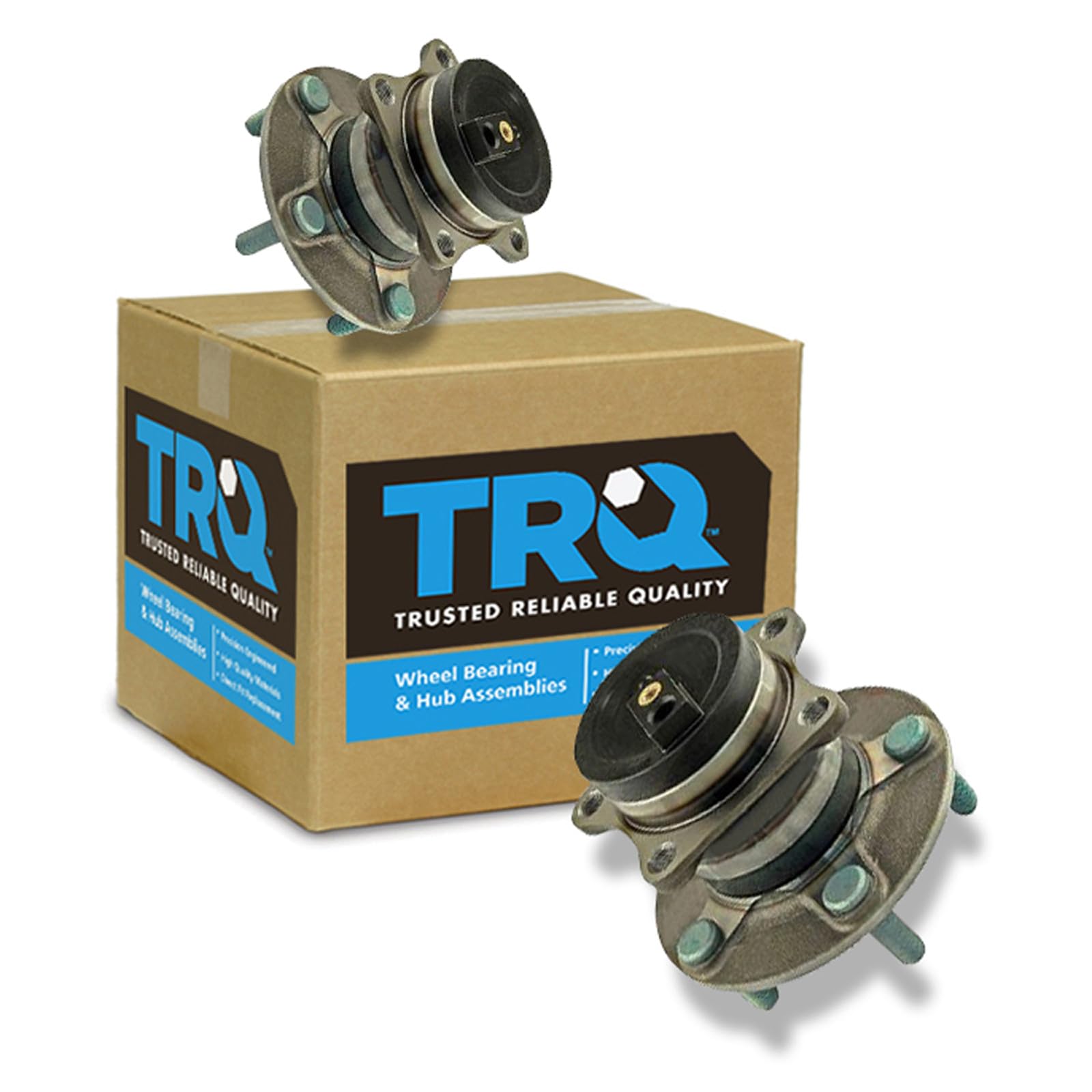 TRQ Rear Left and Right Wheel Bearing and Hub Assembly Set 2 Piece