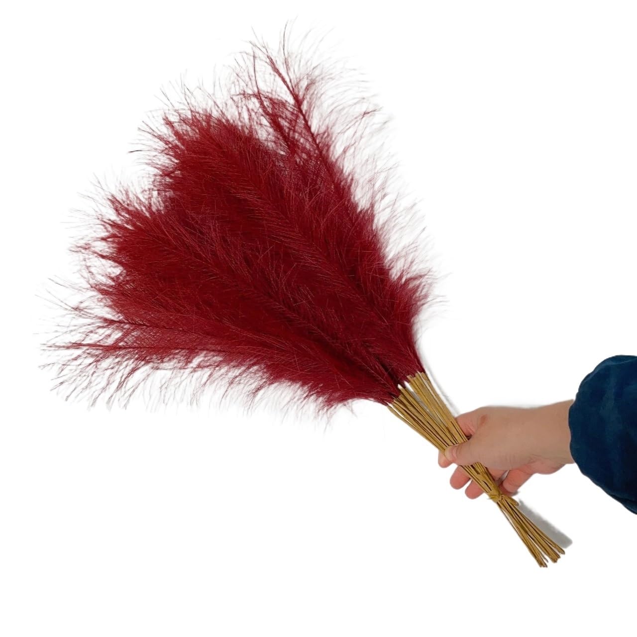 Sztuczna trawa Pampas, Sztuczne kwiaty z trawy pampasowej 55 cm wielokolorowe 5-20 szt(Burgundy,10PCS)