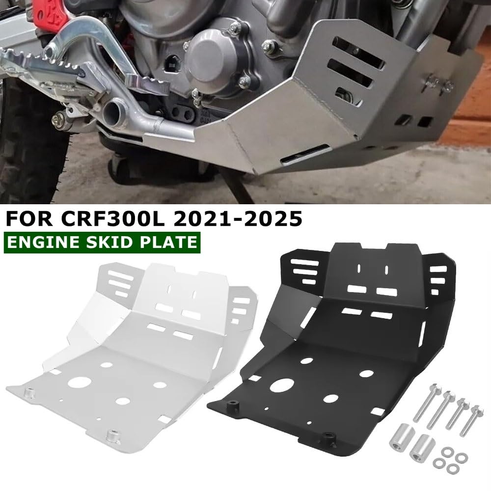 Osłona płyty podwozia Do CRF300L 2021-2025 Osłona podwozia motocykla Skuteczna | Osłona zabezpieczająca silnik motocykla Osłona podwozia Osłony miski brzusznej Płyta osłaniająca miski olejowej(Black)