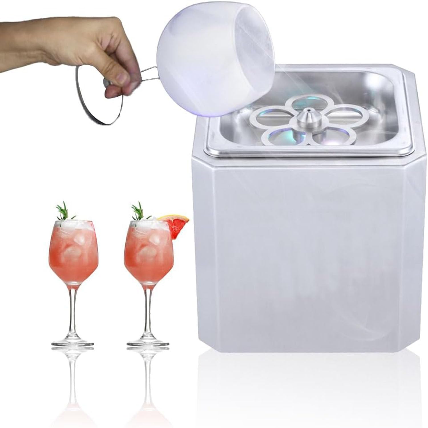 Enfriador Vidrio Comercial,Congelador Copas Vino Acero Inoxidable,Enfriamiento Rápido 6 Segundos,600 Tazas/Hora,Adecuado Cócteles,Cerveza,Bebidas Mixtas,Bares,Restaurantes,Cocinas,220V
