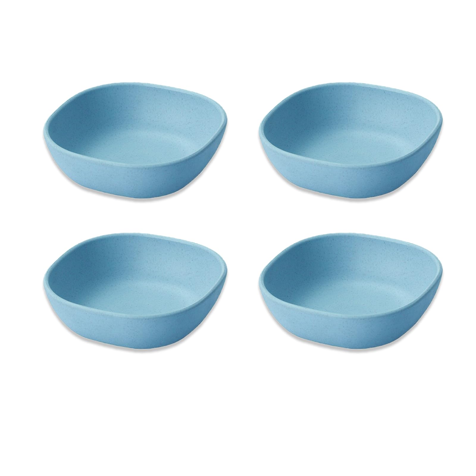 Fkereg Set of 4 Small Dipping Sauce Bowls, 4.5 Oz, Blue, Plastic, Contemporary, Compact, Round, 4.5 Fluid Ounces, Dishwasher & Microwave Safe