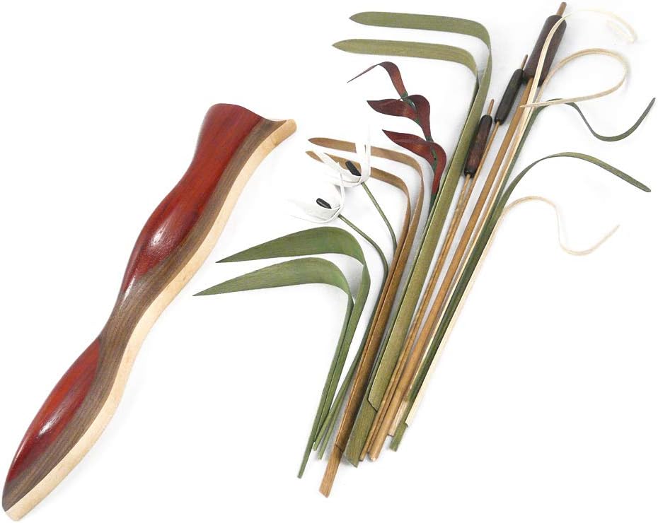 Wood Wildflowers Cattails & Wetland Foliage Wall Vase Arrangement, American Made Woodwork