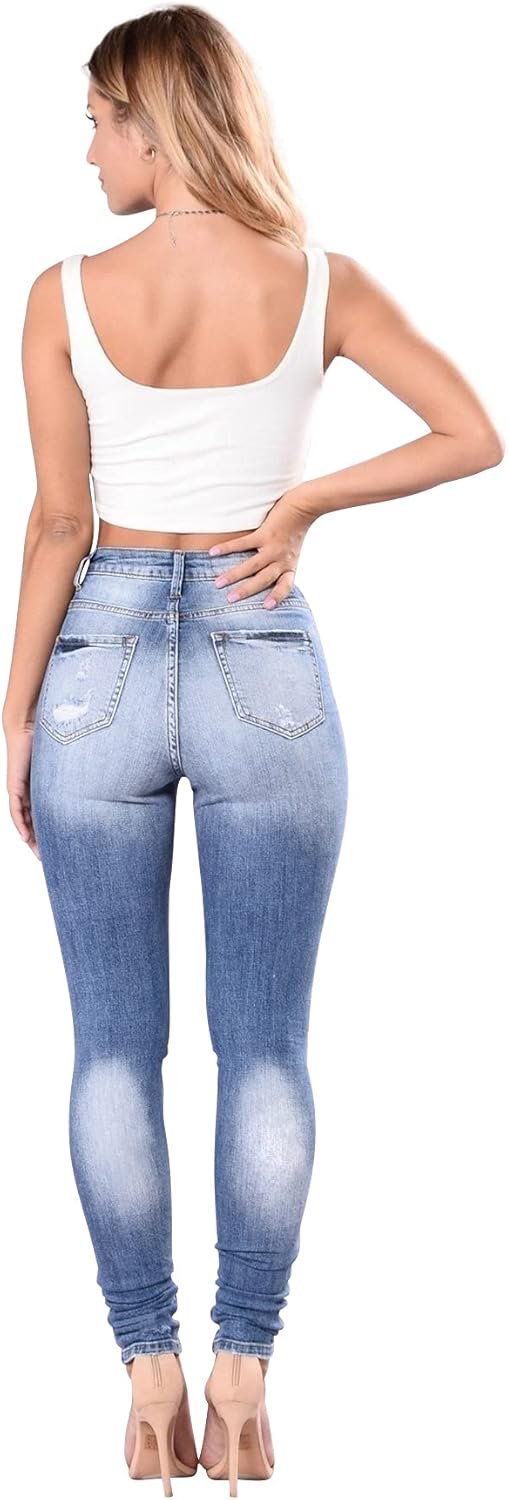 Women’s High Waisted Jeans for Women Distressed Stretch Jeans for Women Ripped Butt Lift Jeans Denim Pants