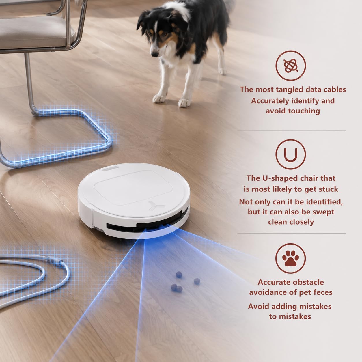 Robot odkurzający i mop ze stacją nawigacyjną i samoopróżniającą | Podwójne mopy obrotowe, podnośnik mopa 10 mm i wykrywanie przeszkód 3D wspomagają czyszczenie twardych podłóg i dywanów.