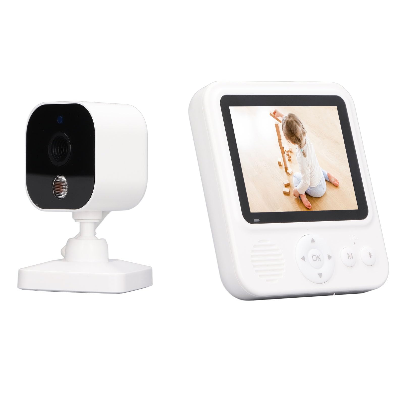 Airshi Moniteur pour bébé télécommandé Multifonctionnel 100-240 V Détection des Pleurs Moniteur d'appel Bidirectionnel de 2,8 Pouces Transmission sans Fil pour Chambre de Personnes âgées