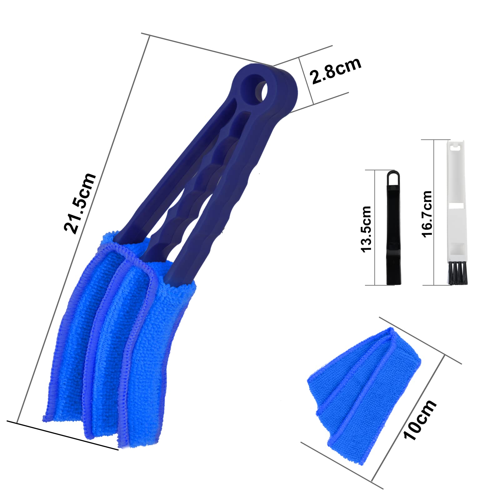 Vicloon Szczotka do czyszczenia żaluzji, 2 sztuki miotełki z piór do żaluzji, 4 sztuki ściereczki do czyszczenia z mikrofibry i mini szczoteczka do czyszczenia okien, do rolet, klimatyzacji