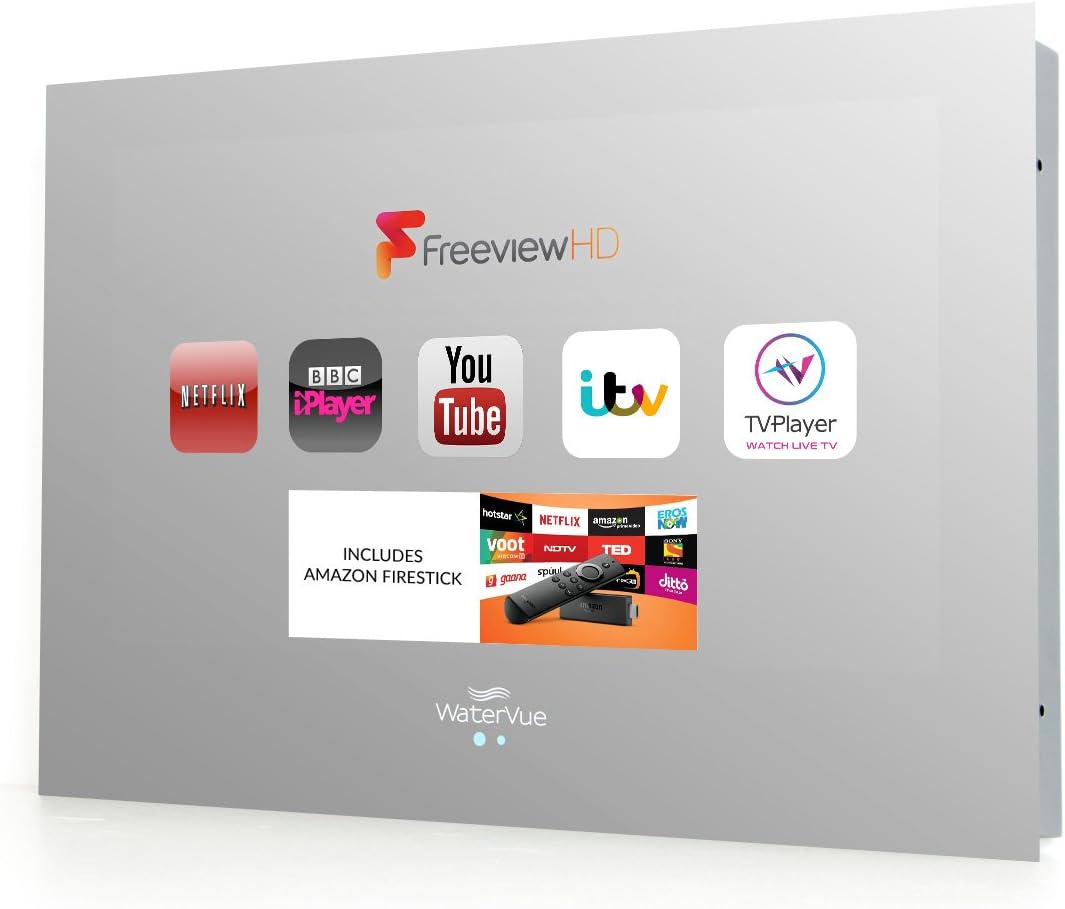 Waterproof TV INCLUDES Amazon Fire Stick (Mirror, 32 Inch (FS))