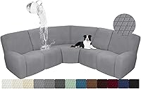 Vista 66 de ALIECOM Fundas impermeables para sofá seccional reclinable para sofá seccional reclinable elástico en forma de L, fundas de esquina lavables