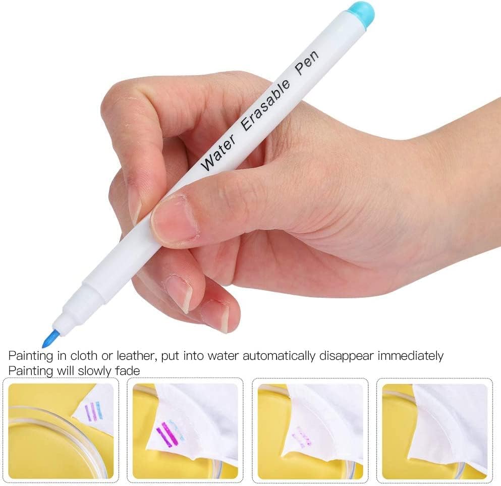 Image of Divyanshi Water Erasable Marker Pen | Ideal for Sewing, Boutique, Quilting, Alteration, Tailoring and Fashion Designing | Writing Marking on Fabric, Cloth and ETC - Pack Of 2 Pcs