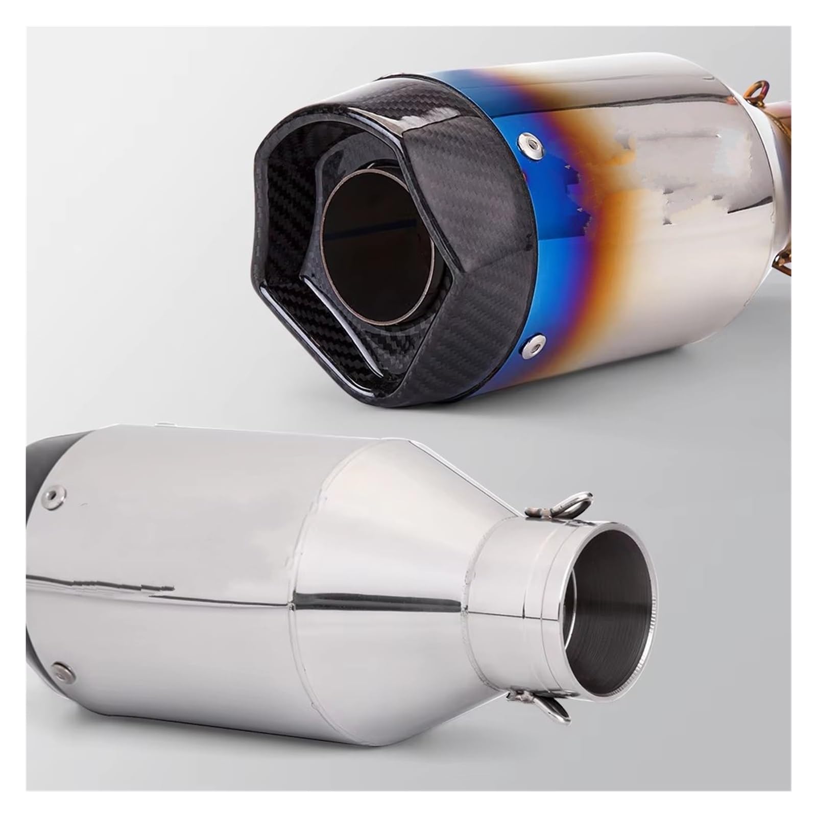 silencioso escape moto Para Z1000 Para Zx6r Para R6 Para Cbr600 | Para Z400 Sc1r 51mm Silenciador de tubo de escape universal para motocicleta(B)