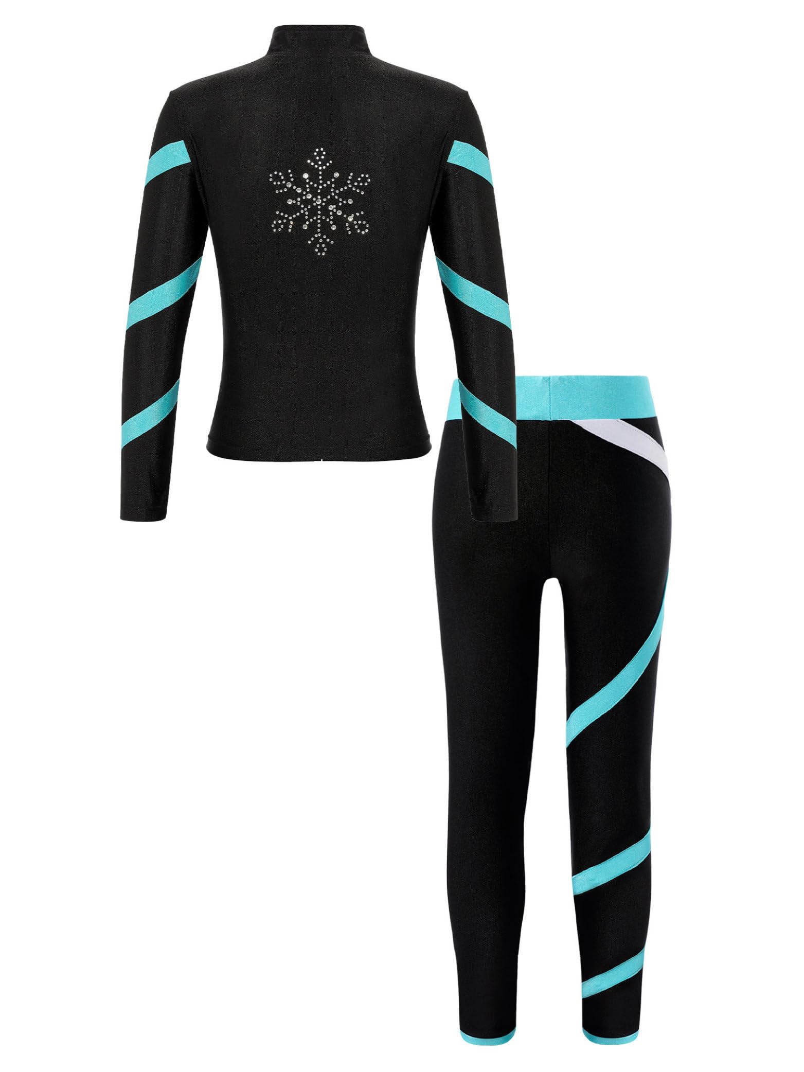 Enfant Fille Tenue Patinage Artistique Ensemble Sport Survêtement Danse Gymnastique Fitness 5-16 Ans