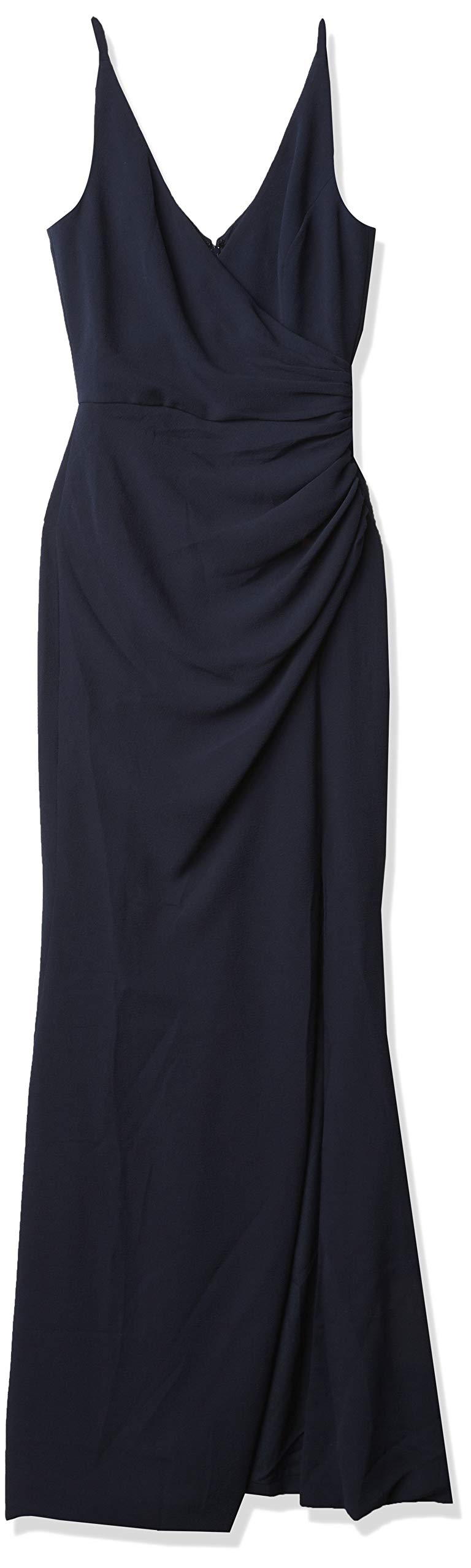 Dress the Population Damen Jordan Langes tiefem Drapierung vorn, ärmellos, mit Schlitz Kleid, Marineblau, Mittel