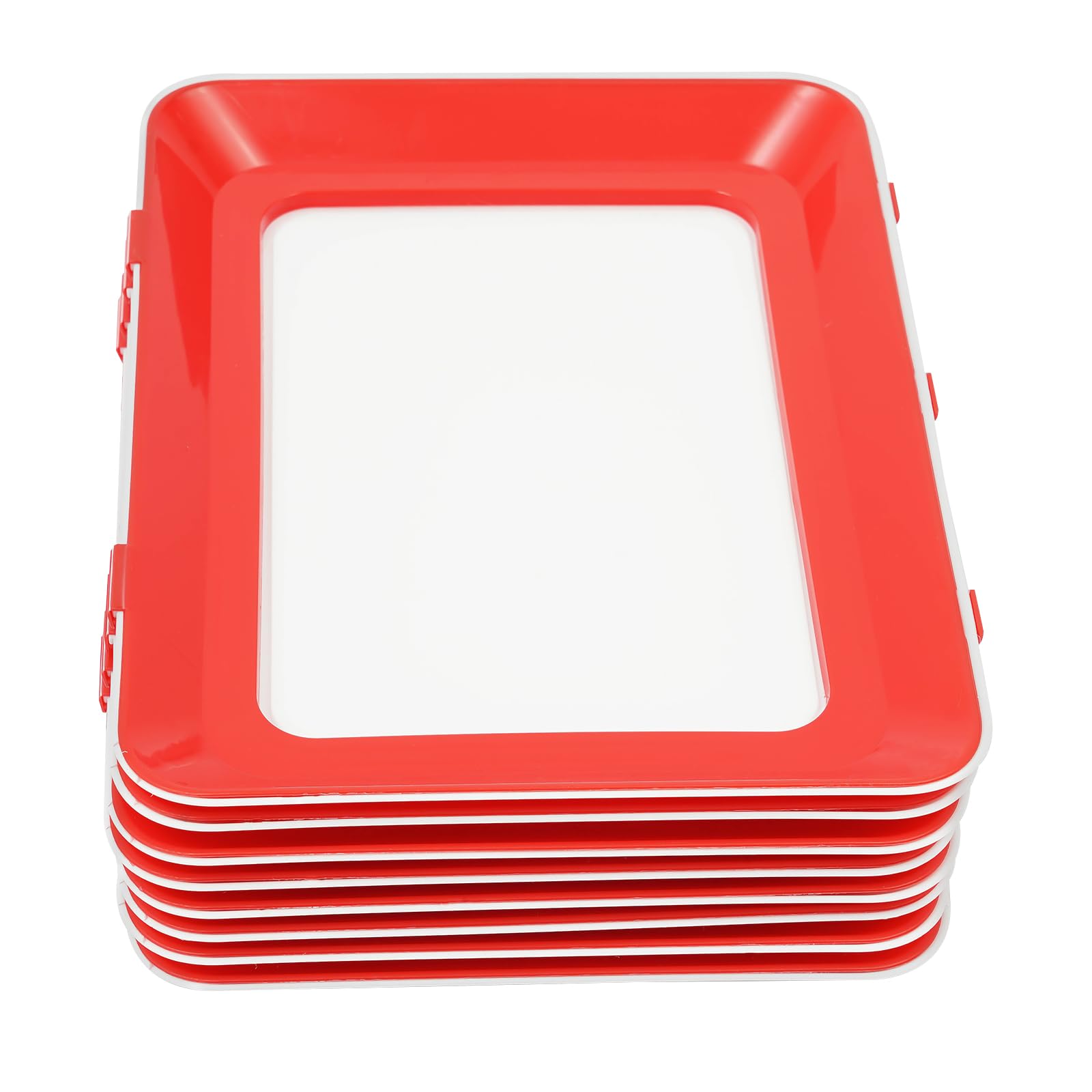 Contenedores de almacenamiento de alimentos, paquete de 8 unidades, plástico PP, sin BPA, película adhesiva hermética incluida, apilable, 30 x 22 x 3 cm, organizador de nevera de gran
