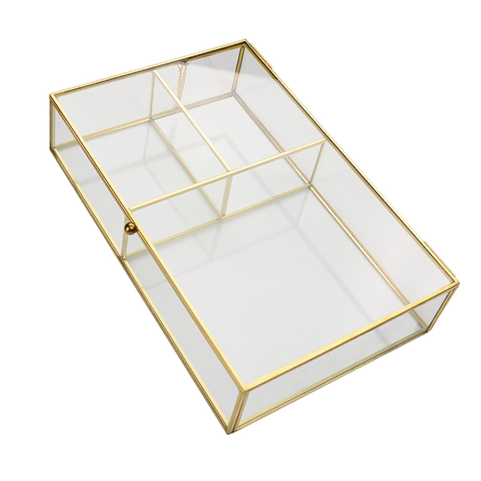 VOSAREA Boîte à Bijoux Saint-valentin Couvercle en Verre Compartimentée Solution de Rangement Élégante pour Cosmétiques