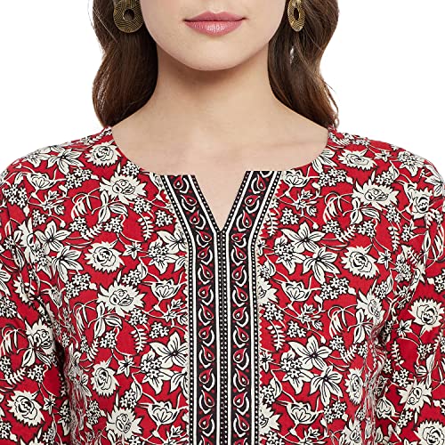 Image of Meesan Women's Casual Ethnic 3 /4 Sleeve Printed Tunic