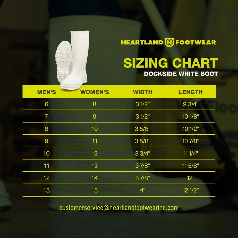 Heartland Dockside Waterproof Work Boots for Men and Women - Durable, Flexible PVC Boots for Marine Work with Easy On/Off, Slip-Resistant Outsoles - Image 6