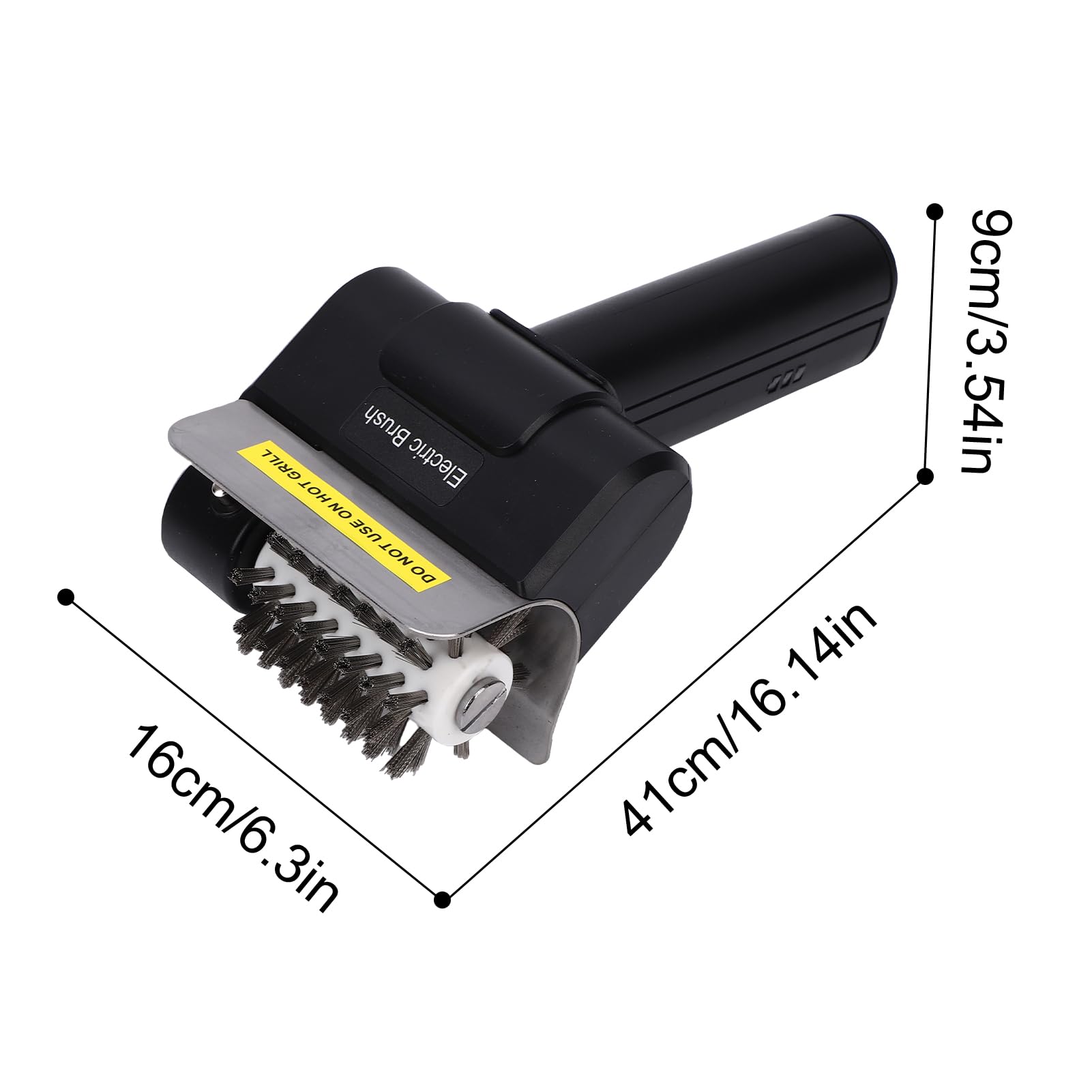 Weytoll Spazzola elettrica per barbecue, 1100 giri/min, senza fili, setole in acciaio inox, pulitore elettrico per barbecue a gas, carbone, ceramica e ghisa, manutenzione barbecue (nero)