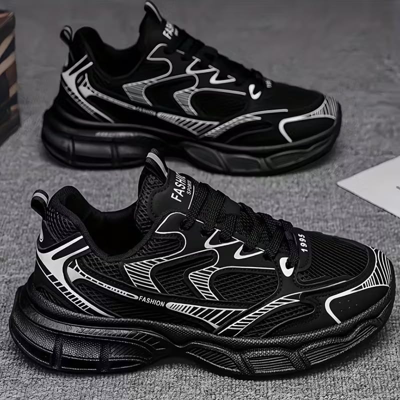 Image of Cruiser Men's Athletic Sneakers | Striped Side Panel Chunky Shoes | Multi Panel Layered Cushioned Midsole Sneaker | Flexible Walking & Everyday Comfort Sneakers | Everyday Fashion Sneakers (2656)