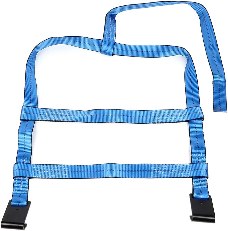 SCITOO Car Tire Basket Straps Blue Adjustable Wheel Net with Flat Hooks Fits Tow Dolly, 1 Set