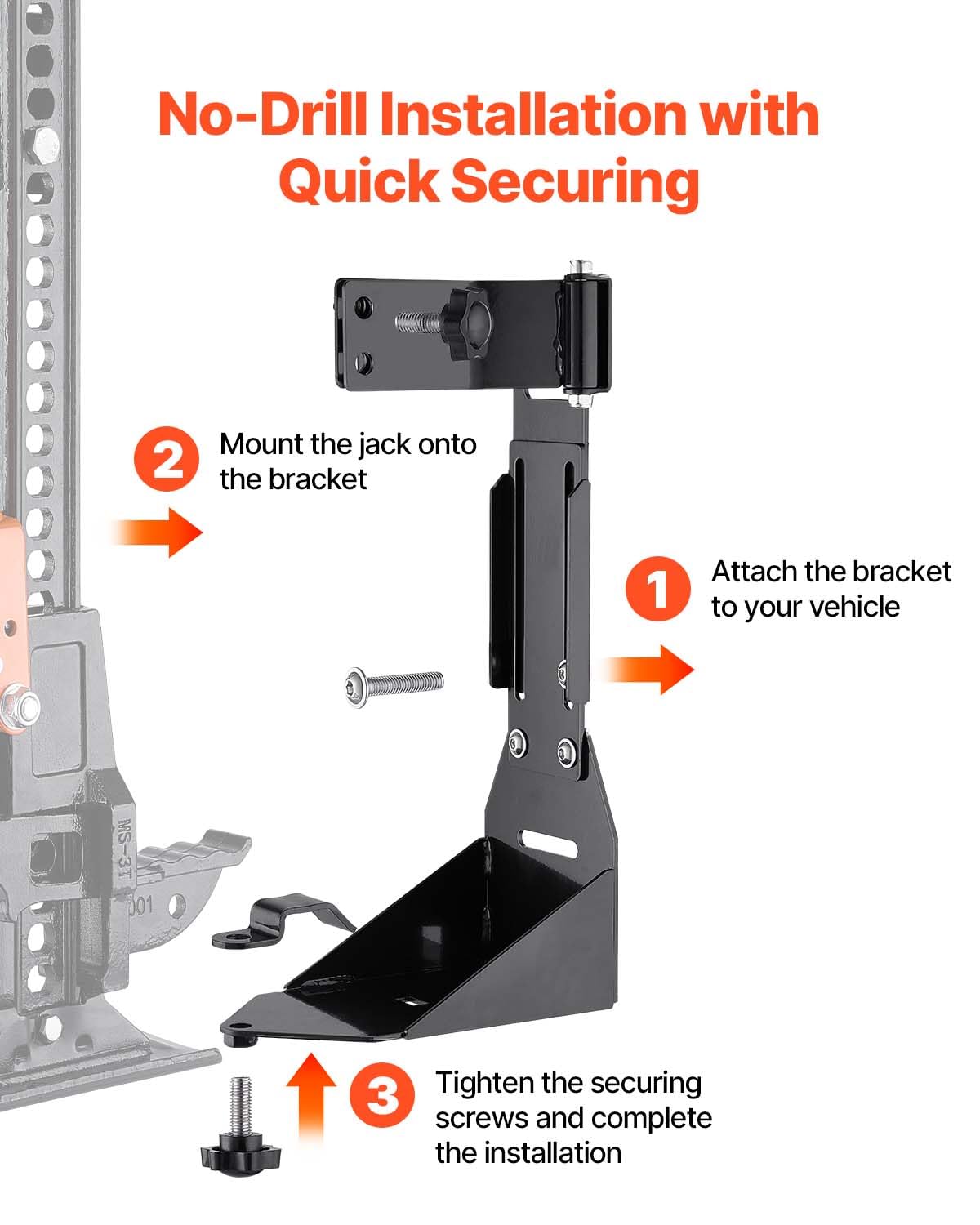 VEVOR Soporte de Gato Todoterreno de Alta Elevación Kit de Soporte para Gato Agrícola de Alta Resistencia, Compatible con YJ (1986-1996), TJ (1997-2006), JK (2006-2018), JL (2018-2024)