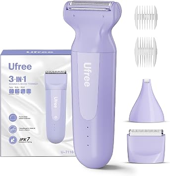 Ufree 3-in-1 Bikini Trimmer for Women, Electric Razor Shaver, Pubic Trimmer