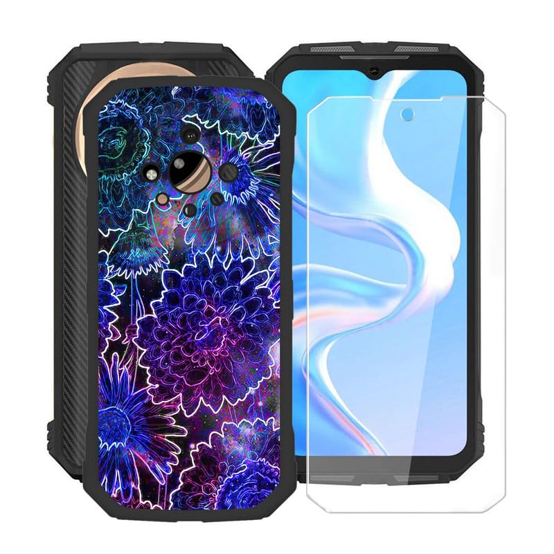 Ikiiqii Custodia per Doogee V31GT (6.58) Cover morbido silicone TPU case 1Pcs Clear + Black 1Pcs + 2 Pack HD Vetro Temperato Pellicola con Anello Supporto per Telefono a 360
