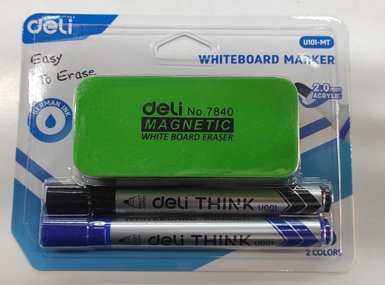 Deli EU101-MT Whiteboard Marker – Bullet Tip 2.0mm, Smooth Writing, Easy to Wipe, Assorted Colors, 1 pcs