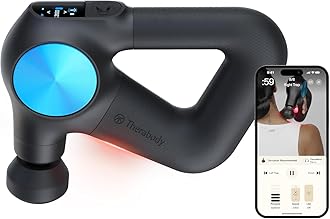 Pro Plus 6-in-1 Deep Tissue Percussion Massage Gun - Handheld Personal Massager for Full Body Pain Relief & Muscle Tension with Biometric Breathwork, Vibration & Heated Attachments