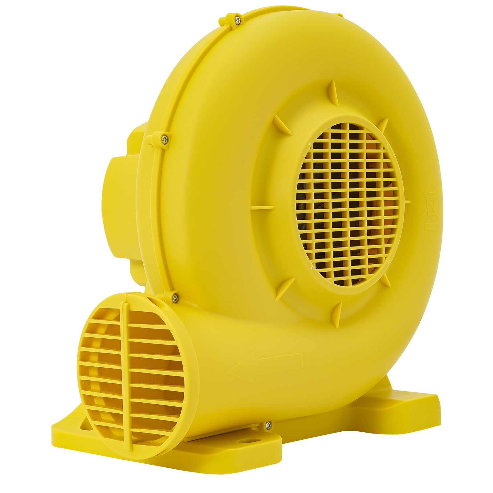 Ventola per soffiatore d'aria per prodotti gonfiabili, 750 W, per castelli gonfiabili, scivoli d'acqua, gonfiabili promozionali, con griglia di protezione e fissaggio a pavimento