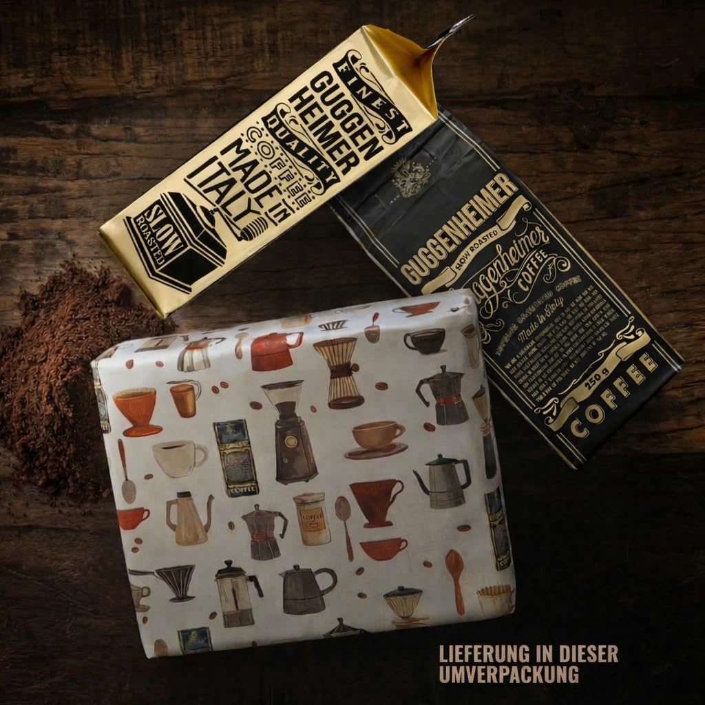 Guggenheimer Coffee Kawa Mielona Espresso 2x250g – Długo Palona Niska Kwasowość Mieszanka Arabica Robusta Made In Italy