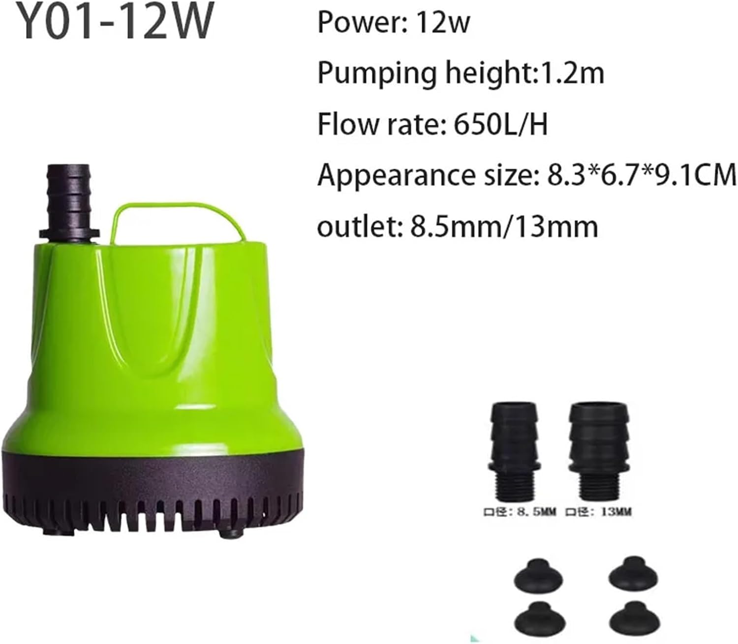 1pc Water Pump for Fish Tank Pond,Ultra-Quiet Waterfall, 6W, 12W, 25W, 60W, 100W 110V-220V(1500D-12W,US-110V 60HZ)