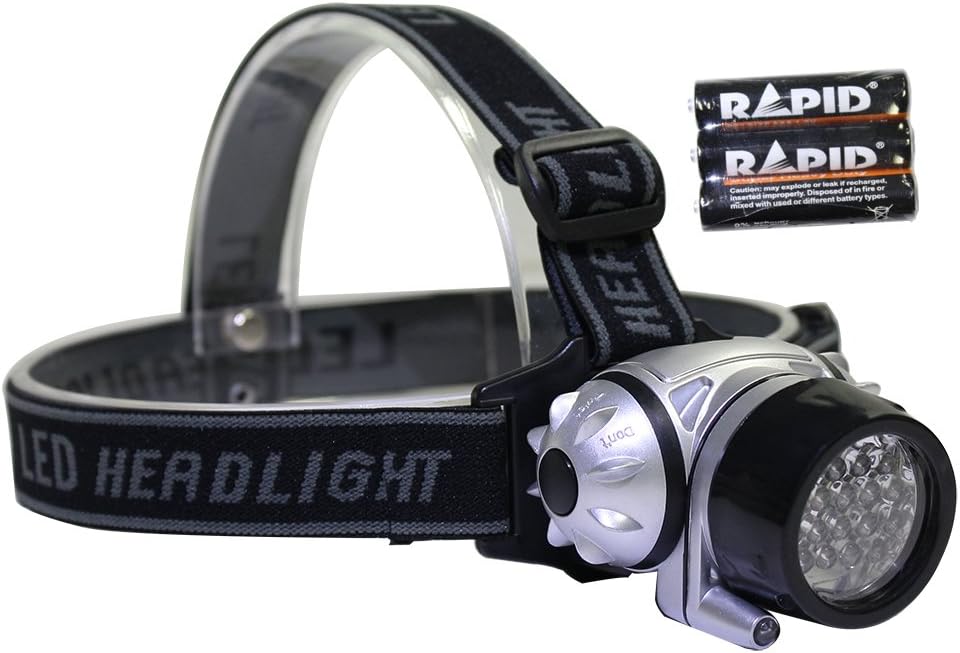Led Headlamp, LTE 20 LED Headlight, 4 Modes Helmet Light, 3 AAA Batteries Included, Battery Powered Flashlight for Camping, Searching, Cave Exploration, Hiking, Indoor and Outdoor Activities