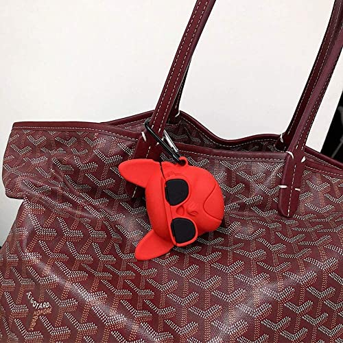 Image of for Airpods Pro 2019 Pouch Case Cover Headphones Soft Silicone Cartoon Character Cover with Keychain, 360-degree Protection (Red Bulldog)