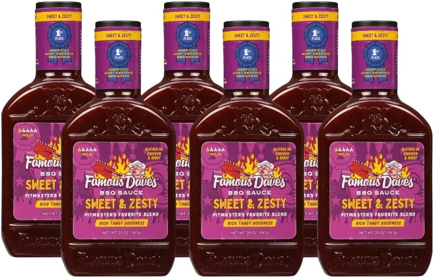 Famous Dave's - 6 pck, Sweet & Zesty BBQ Sauce (120 oz.)