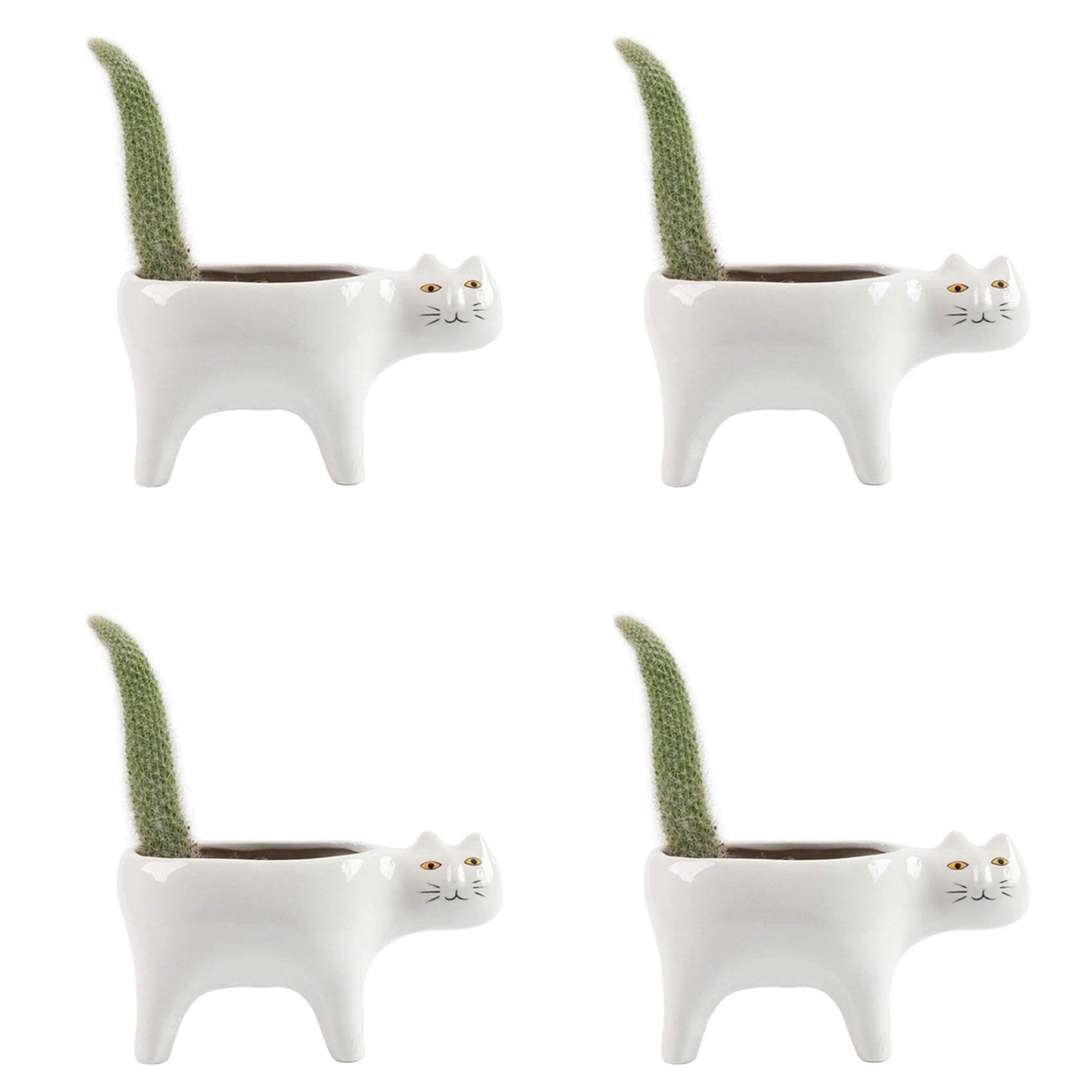 Jardinière chat en céramique pour égayer votre décoration de table de bureau