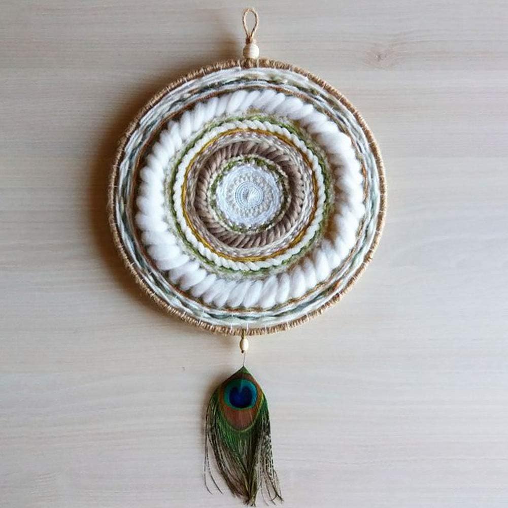 Handmade Weaving Machine, Multifunctional Round Wooden Machine Tools Knitting Loom DIY Handmade Household Weaving Machine for Knitting Coaster and Vintage Style Network（Diameter：11.4inch）