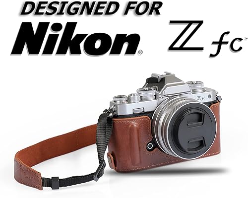 Miniatura 6 de MegaGear MG2016 Ever Ready - Funda de piel auténtica para cámara compatible con Nikon Z fc (marrón)