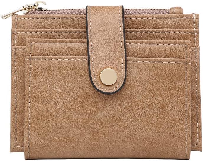 JEN & CO. Sam Wallet, Rose Gold - Small Vegan Leather Wallets for Women, Credit Card Slots, ID Holder, Slim and Compact